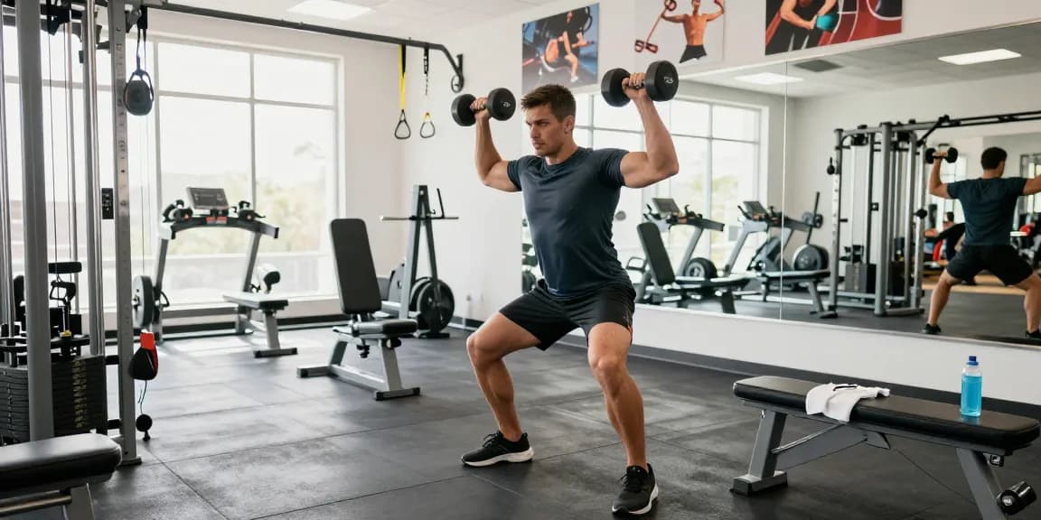 Dynamisches Fitness-Training mit Global Pharma Steroids in modernem Gym