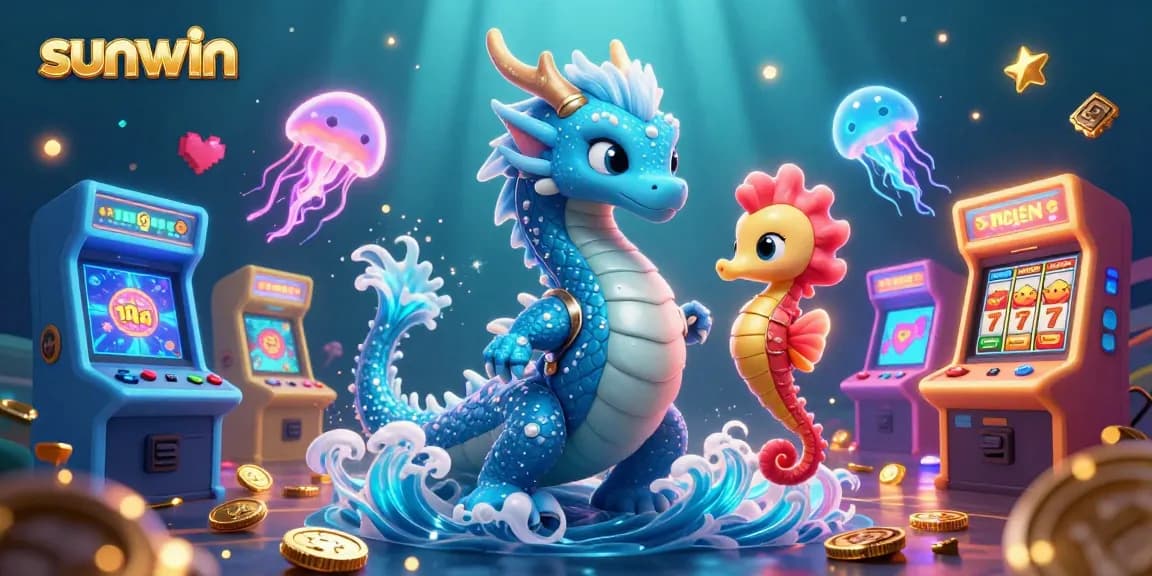 Engage with sunwin's vibrant casino scene featuring slot elements and cartoon characters