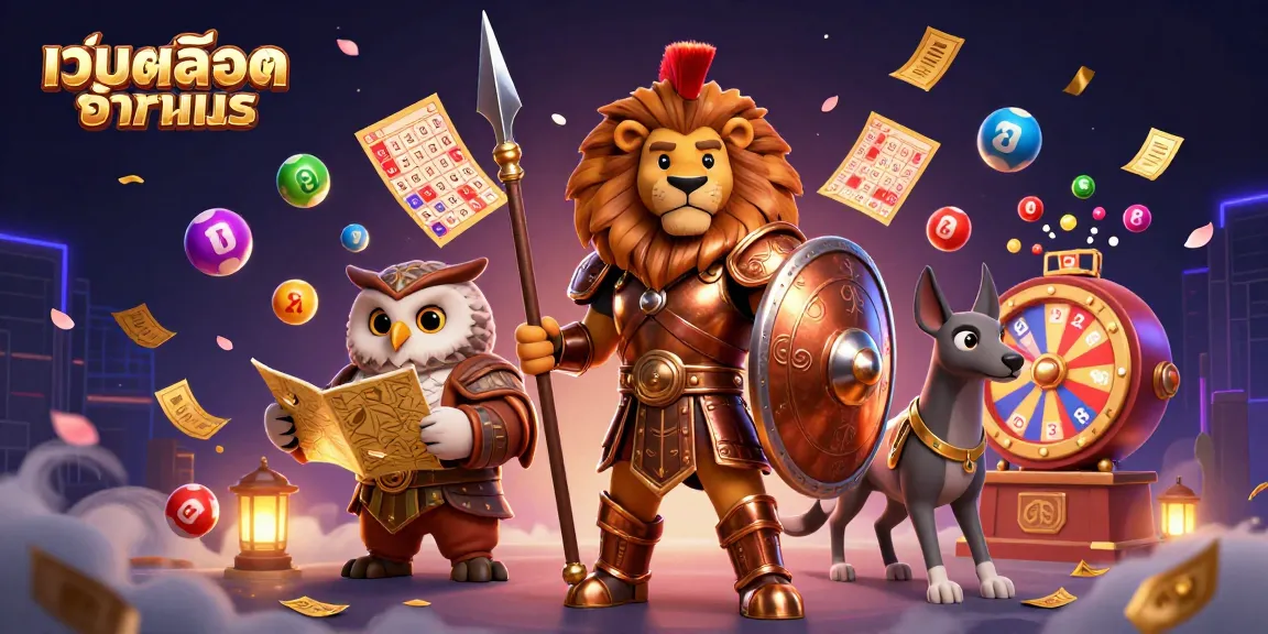 Experience เว็บสล็อตทดลอง with vibrant gaming action featuring a Spartan lion, tactical owl, and swift greyhound.