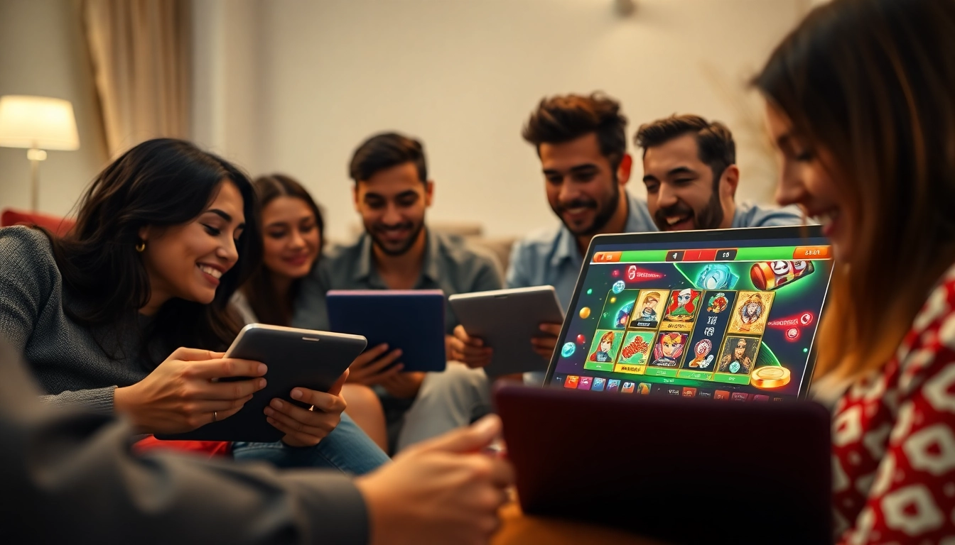 Online Casino spielen mit lebhaften Grafiken und Spielern in fesselnder Atmosphäre.