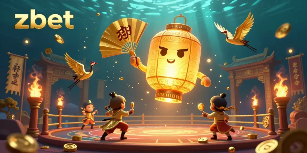 Engage in thrilling gameplay at zbet's vibrant online casino with dynamic characters and golden visuals.