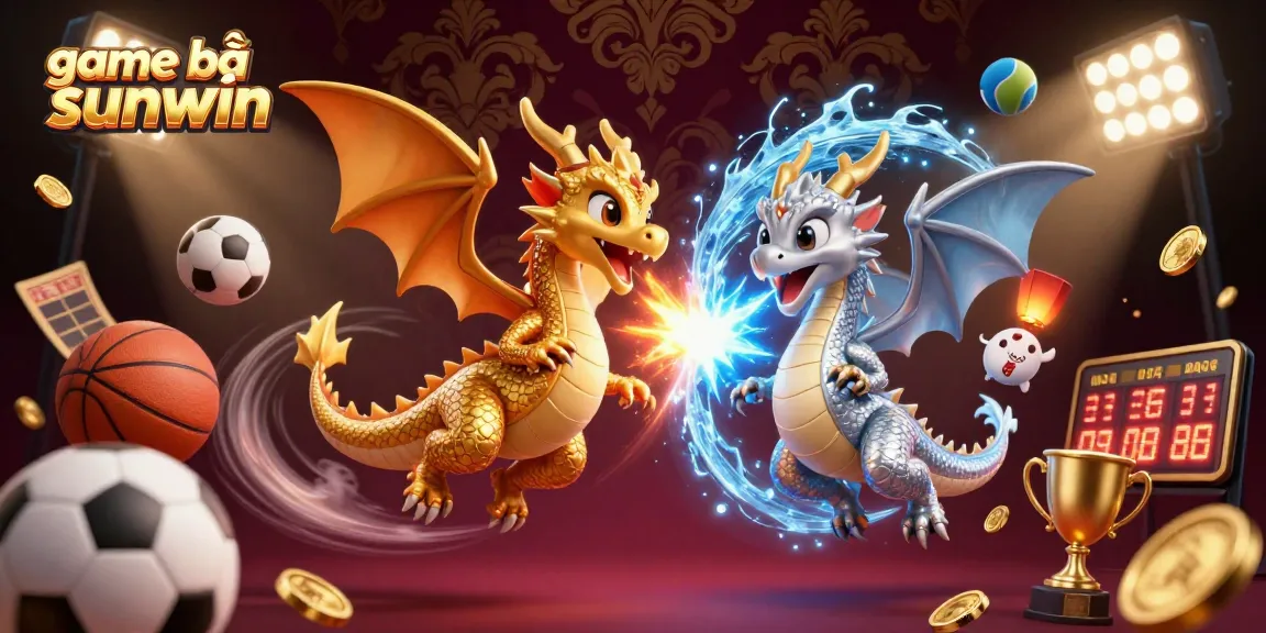 Engage in thrilling gameplay with game bài sunwin featuring dynamic dragons, sports elements, and a lavish backdrop.