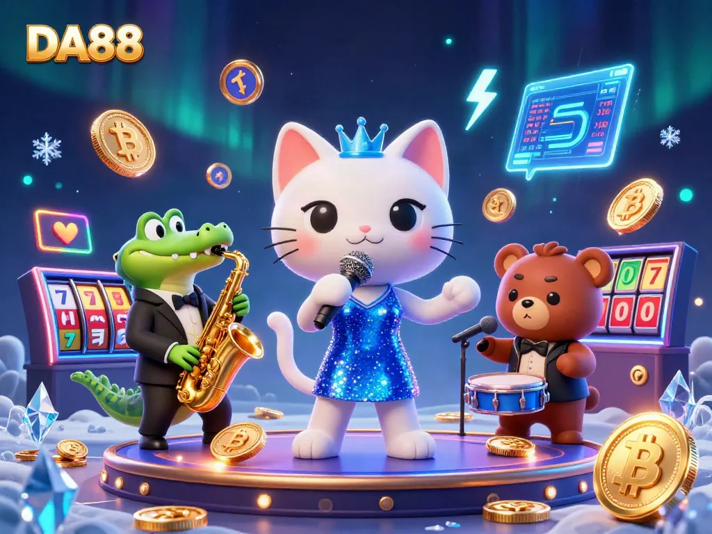 DA88 casino illustration featuring vibrant characters and dynamic gambling elements.