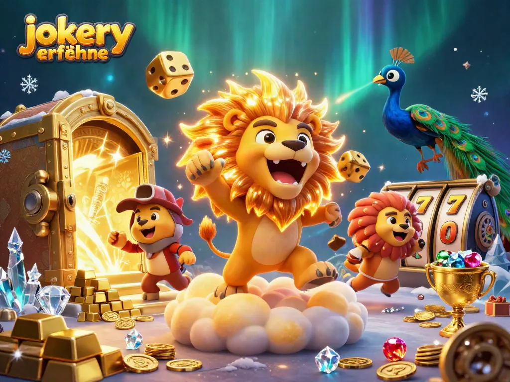 Experience thrilling jokery erfahrungen with vibrant casino characters and dazzling treasures in a dynamic scene.