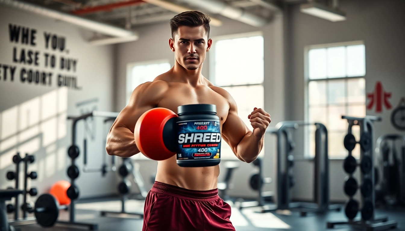 Shredbal 400 Shred Long Compound wird von einem Fitnessmodell in einem modernen Gym präsentiert.