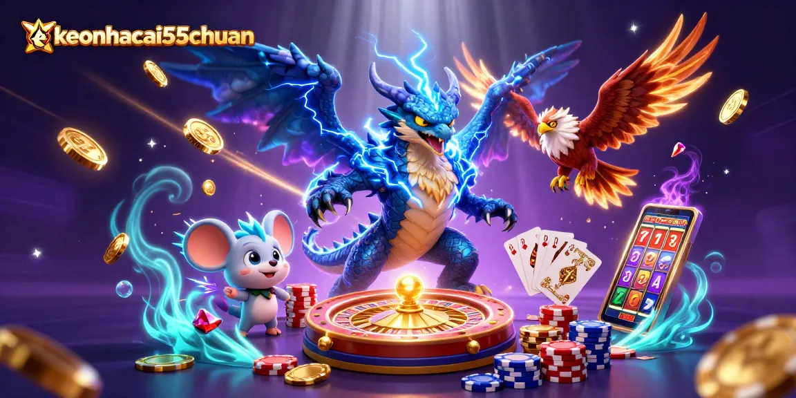 Engage in thrilling action at keonhacai55chuan with vibrant characters and dynamic gambling elements.