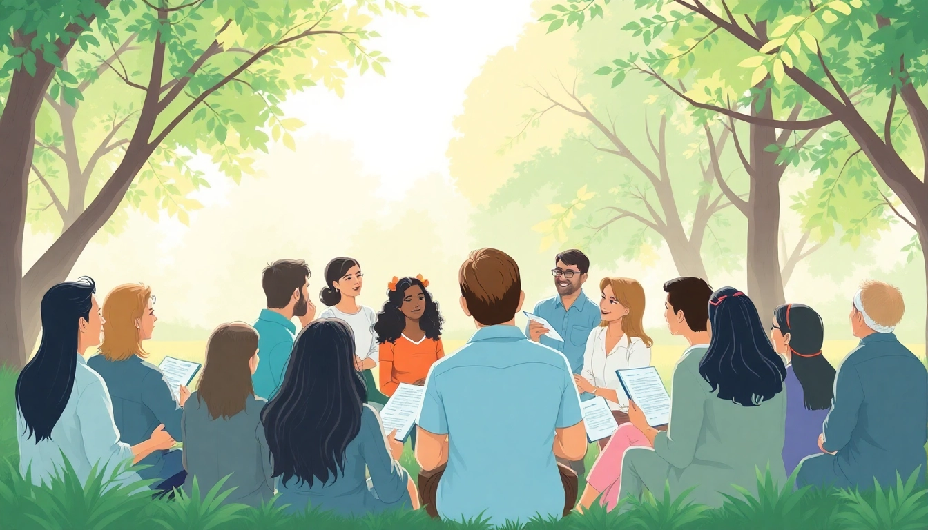 Promote mental health awareness with a diverse group engaging in a supportive workshop.