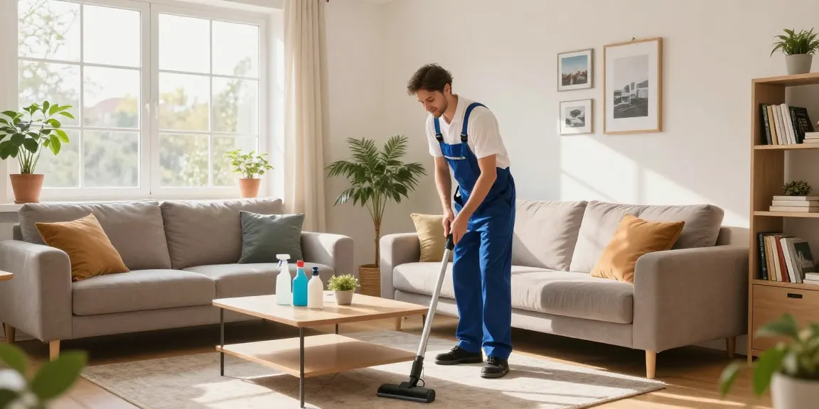 Professional cleaner performing umzugsreinigungen bern in a bright apartment.