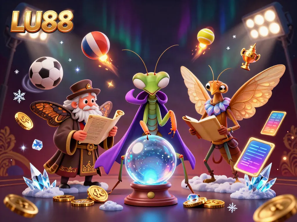 Engage in exciting games at LU88 with a mystical atmosphere featuring a fortune teller and magical elements.