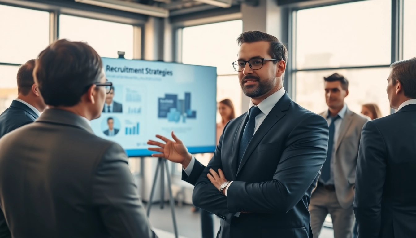 Professioneller Headhunter Schweiz präsentiert Rekrutierungsstrategien in modernem Büro.